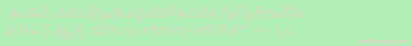 Afrile script Font – Pink Fonts on Green Background