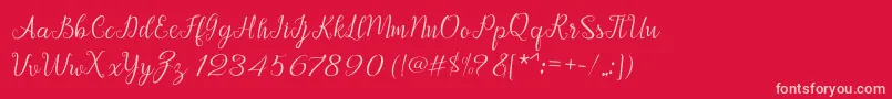 Afrile script Font – Pink Fonts on Red Background