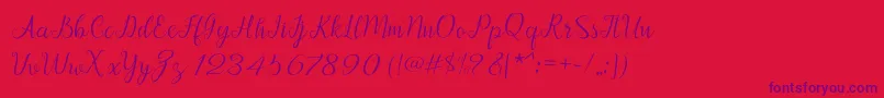 Afrile script Font – Purple Fonts on Red Background