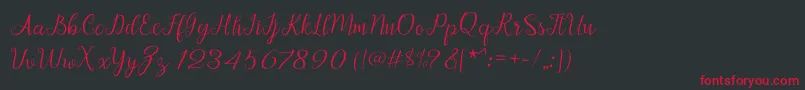 Afrile script Font – Red Fonts on Black Background