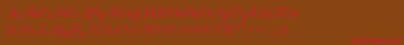 Afrile script Font – Red Fonts on Brown Background