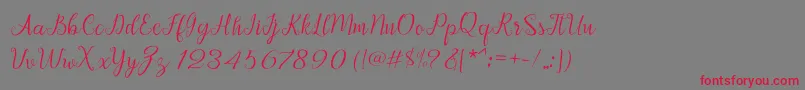 Afrile script Font – Red Fonts on Gray Background