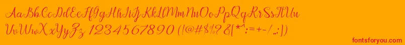Afrile script Font – Red Fonts on Orange Background