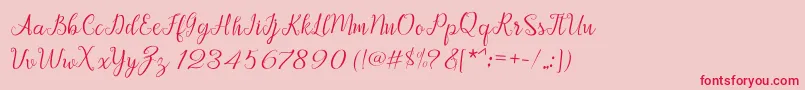 Afrile script Font – Red Fonts on Pink Background