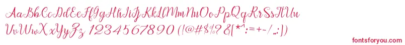 Afrile script Font – Red Fonts on White Background