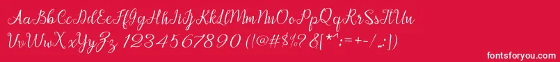 Afrile script Font – White Fonts on Red Background