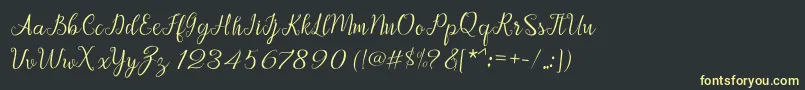 Afrile script Font – Yellow Fonts on Black Background