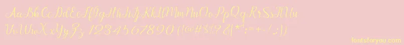 Afrile script Font – Yellow Fonts on Pink Background