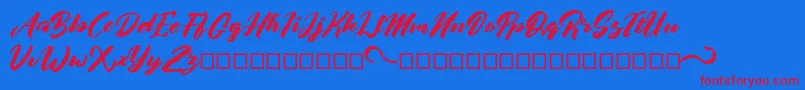 afrinuma Font – Red Fonts on Blue Background