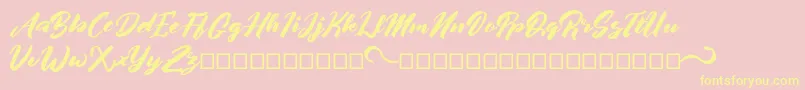 afrinuma Font – Yellow Fonts on Pink Background