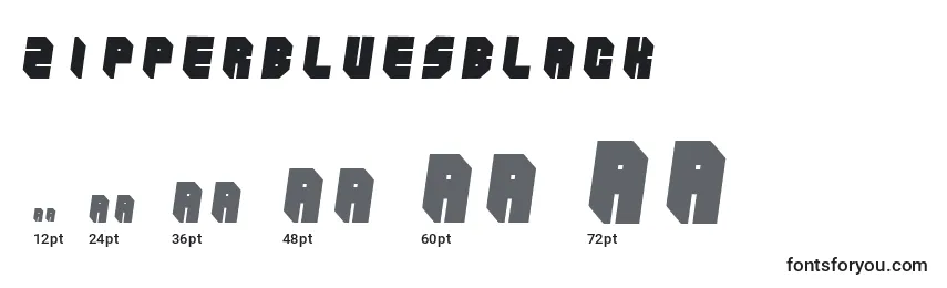Размеры шрифта ZipperBluesBlack