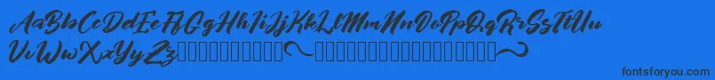 afrinuma Font – Black Fonts on Blue Background