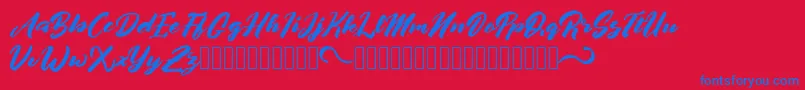 afrinuma Font – Blue Fonts on Red Background