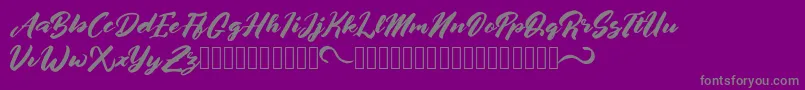 afrinuma-Schriftart – Graue Schriften auf violettem Hintergrund