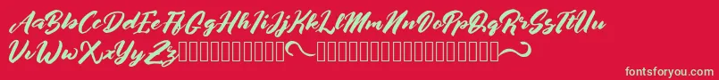 afrinuma Font – Green Fonts on Red Background