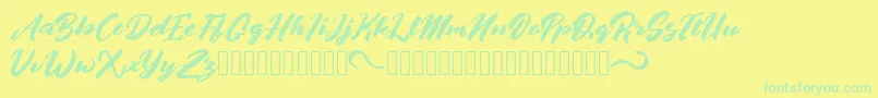 afrinuma Font – Green Fonts on Yellow Background