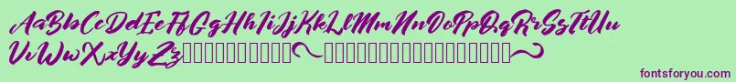 afrinuma Font – Purple Fonts on Green Background