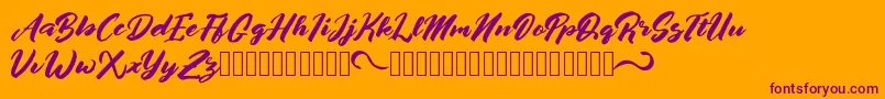 afrinuma Font – Purple Fonts on Orange Background