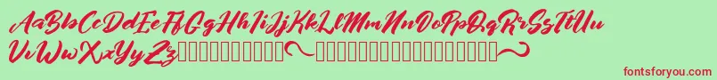 afrinuma Font – Red Fonts on Green Background