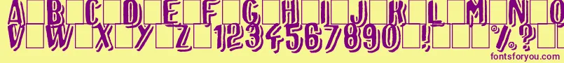 Шрифт Afro Add plain – фиолетовые шрифты на жёлтом фоне
