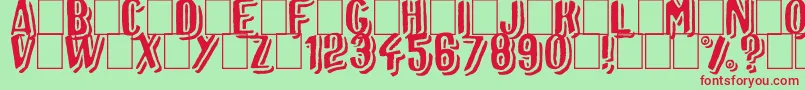 フォントAfro Add plain – 赤い文字の緑の背景