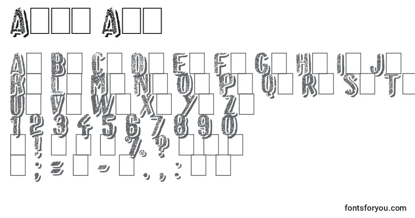 Schriftart Afro Add – Alphabet, Zahlen, spezielle Symbole