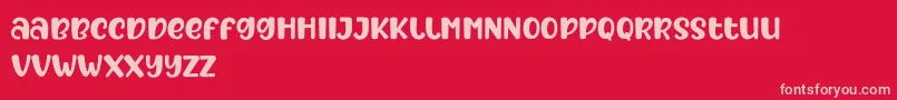 After Fall Font – Pink Fonts on Red Background