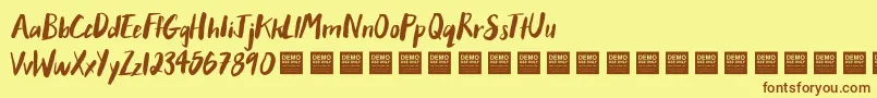 After Hours   Demo Font – Brown Fonts on Yellow Background