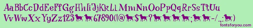 After Nightfall DEMO Font – Purple Fonts on Green Background