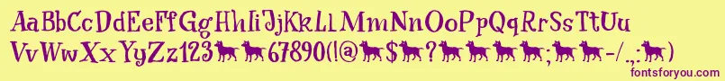 After Nightfall DEMO Font – Purple Fonts on Yellow Background