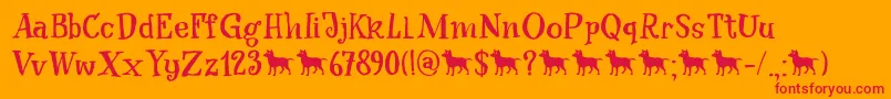 After Nightfall DEMO Font – Red Fonts on Orange Background