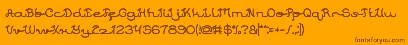 After Party Font – Brown Fonts on Orange Background