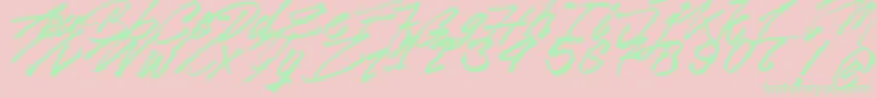 Police After Zero – polices vertes sur fond rose