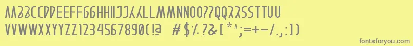 フォントAFTERAIN – 黄色の背景に灰色の文字