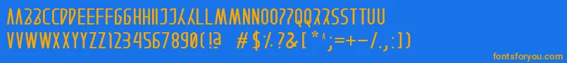 AFTERAIN Font – Orange Fonts on Blue Background