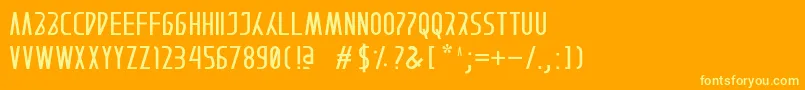 フォントAFTERAIN – オレンジの背景に黄色の文字