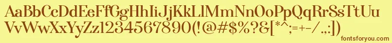 Шрифт Afterglow Regular – коричневые шрифты на жёлтом фоне