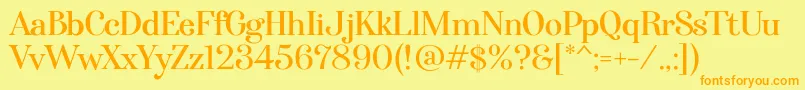 Afterglow Regular Font – Orange Fonts on Yellow Background