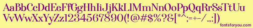 Afterglow Regular Font – Purple Fonts on Yellow Background