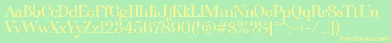 Afterglow Regular-Schriftart – Gelbe Schriften auf grünem Hintergrund