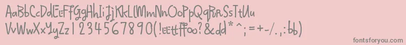 Qokijo Font – Gray Fonts on Pink Background