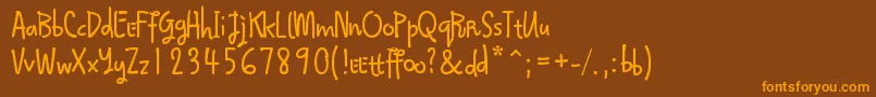 Qokijo Font – Orange Fonts on Brown Background