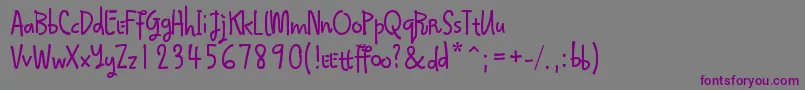 Qokijo-Schriftart – Violette Schriften auf grauem Hintergrund
