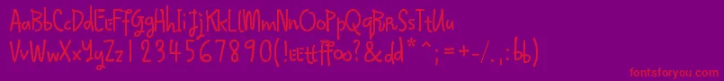 Qokijo-Schriftart – Rote Schriften auf violettem Hintergrund