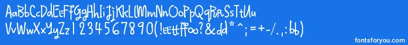 Qokijo Font – White Fonts on Blue Background