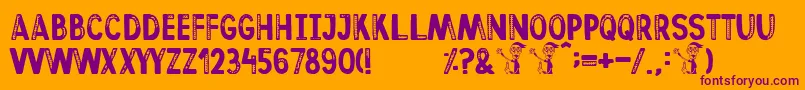 Afterhours Font – Purple Fonts on Orange Background