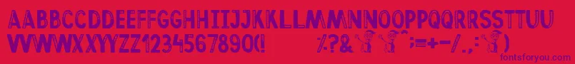 Afterhours Font – Purple Fonts on Red Background