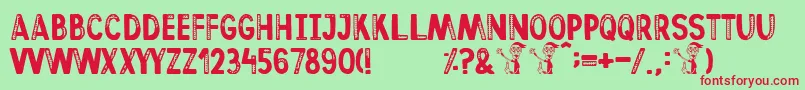 Afterhours Font – Red Fonts on Green Background
