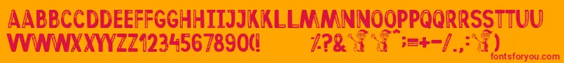 Afterhours Font – Red Fonts on Orange Background