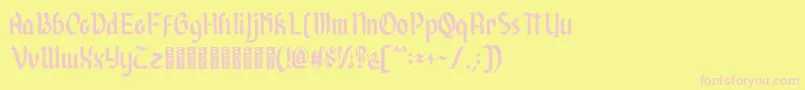 Afterkilly-fontti – vaaleanpunaiset fontit keltaisella taustalla